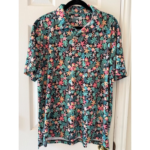 chubbies Other - Chubbies The Bloomerang Performance Polo Mens Large Tropical Golf Shirt Stretch